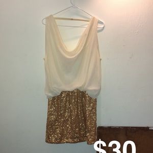 White and gold dress